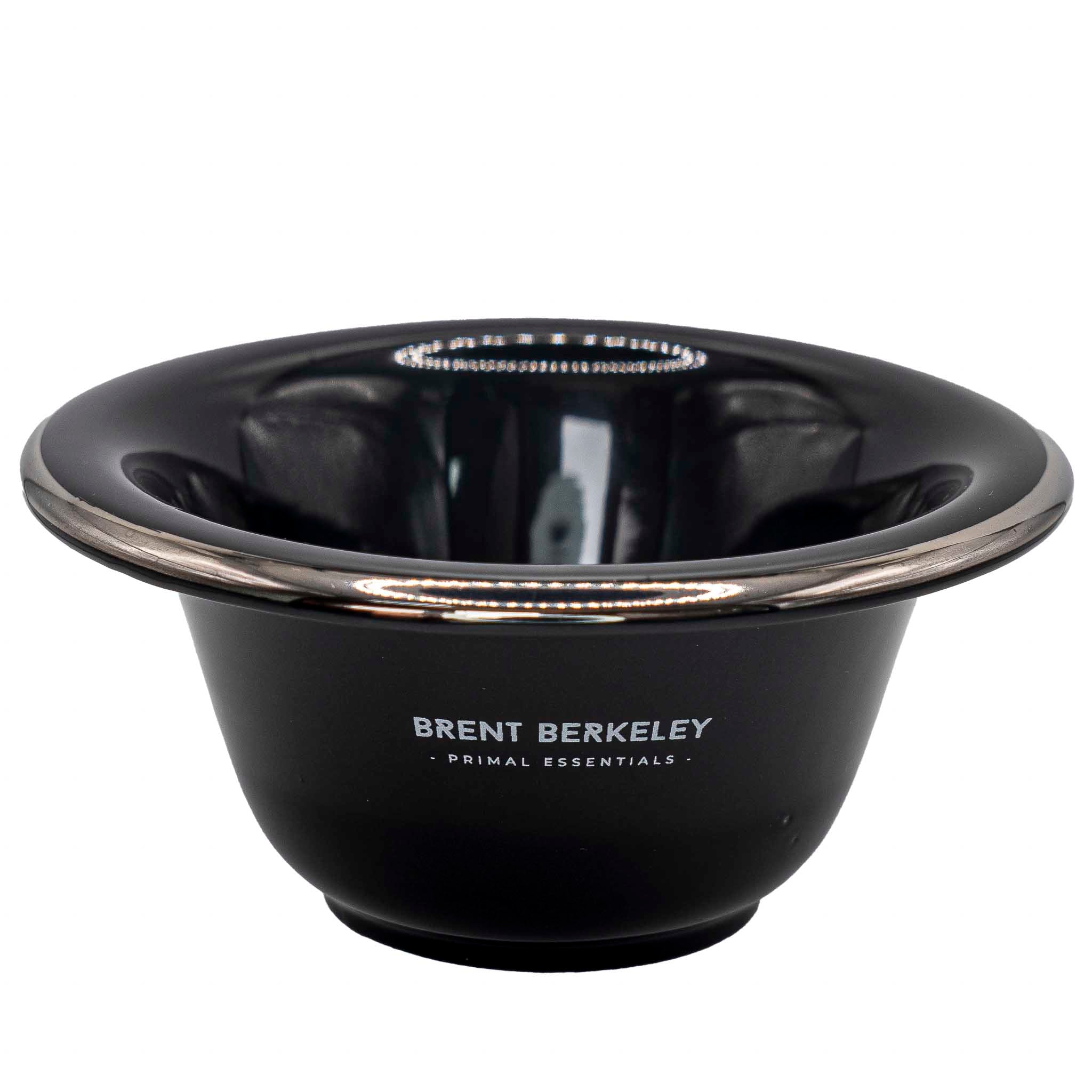 The Brent Berkeley Lather Set - Pegleg Shaving Brush + Porcelain Black Bowl