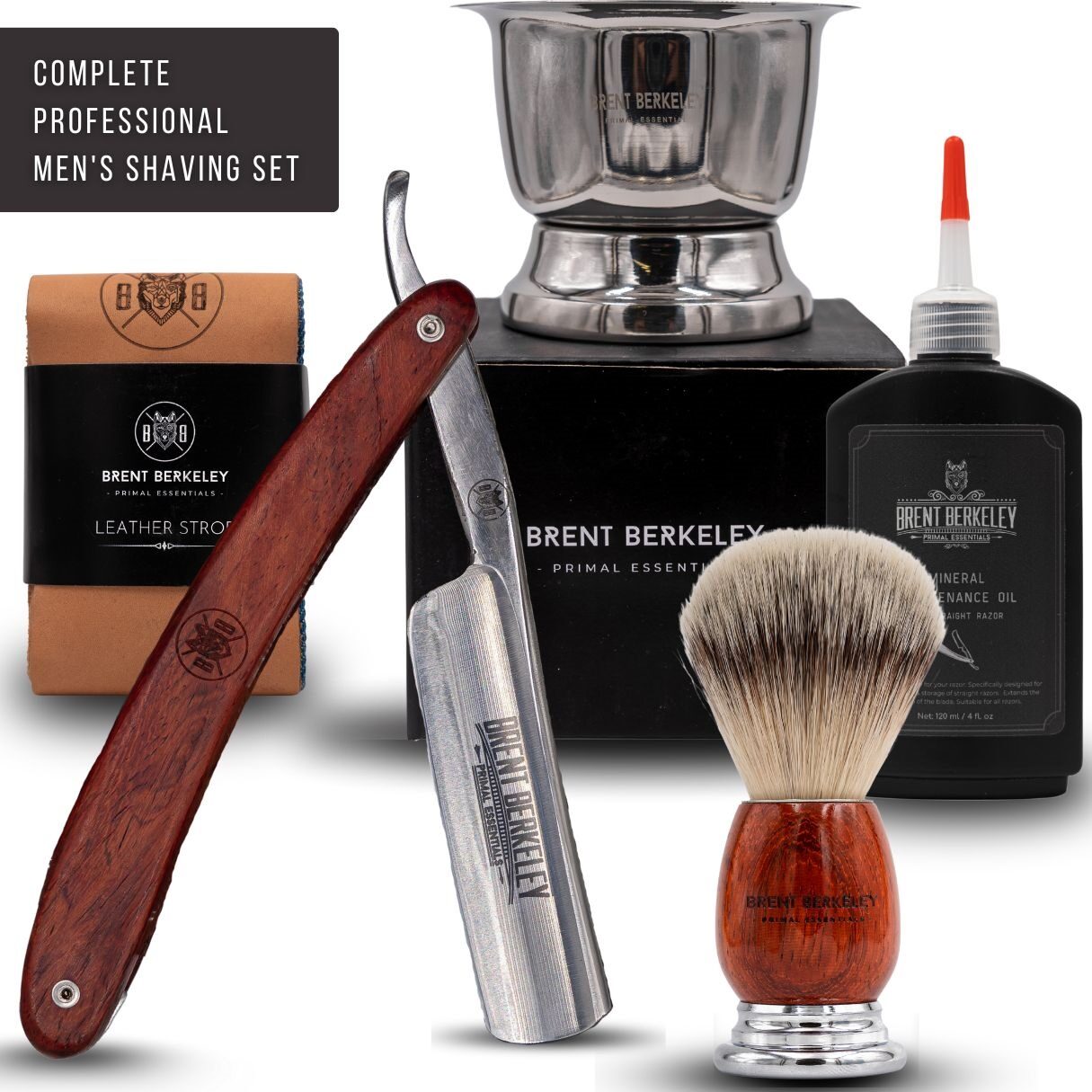 Complete Straight Razor Shaving and Maintenance Set