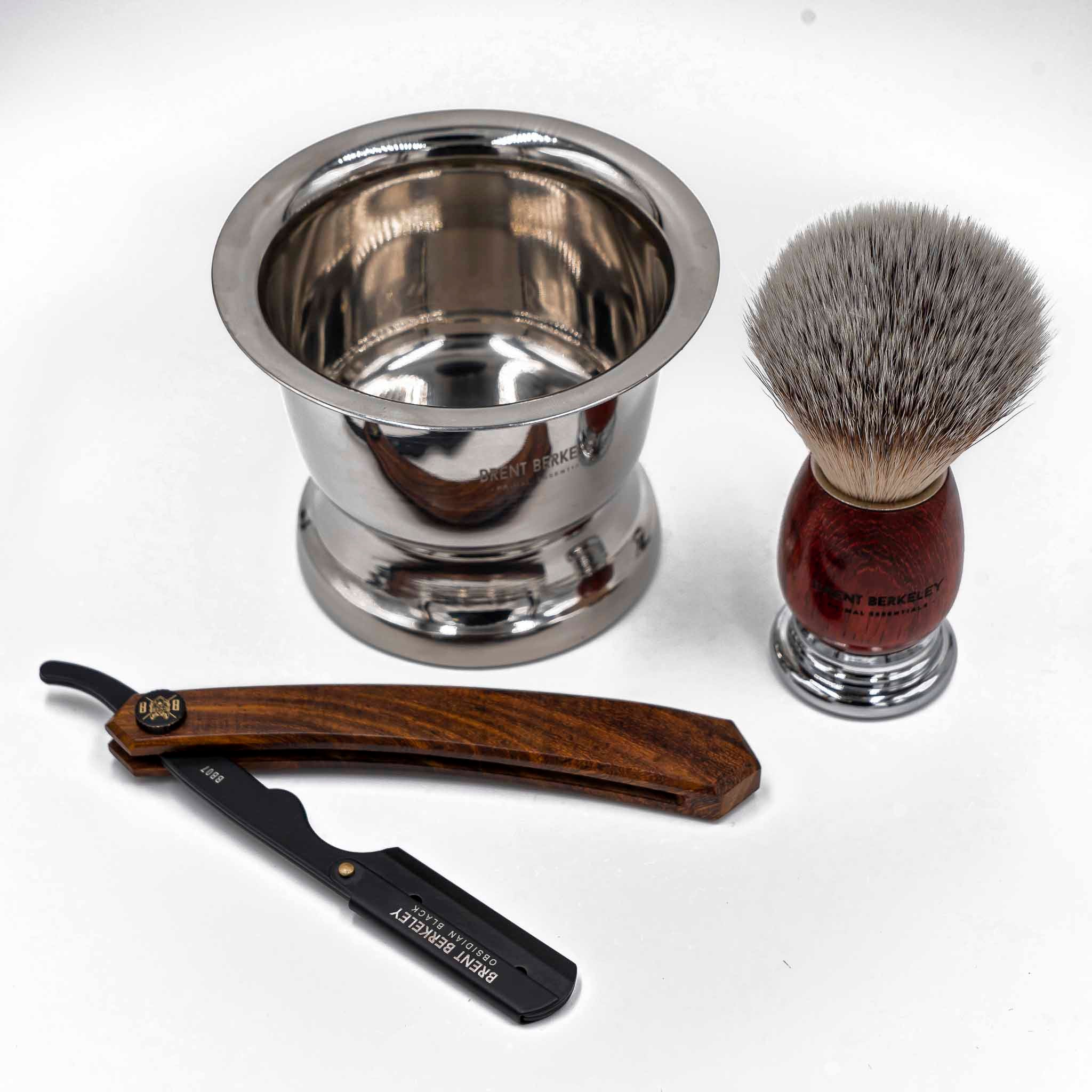 Brent's Shavette Obsidian Black Shaving Set