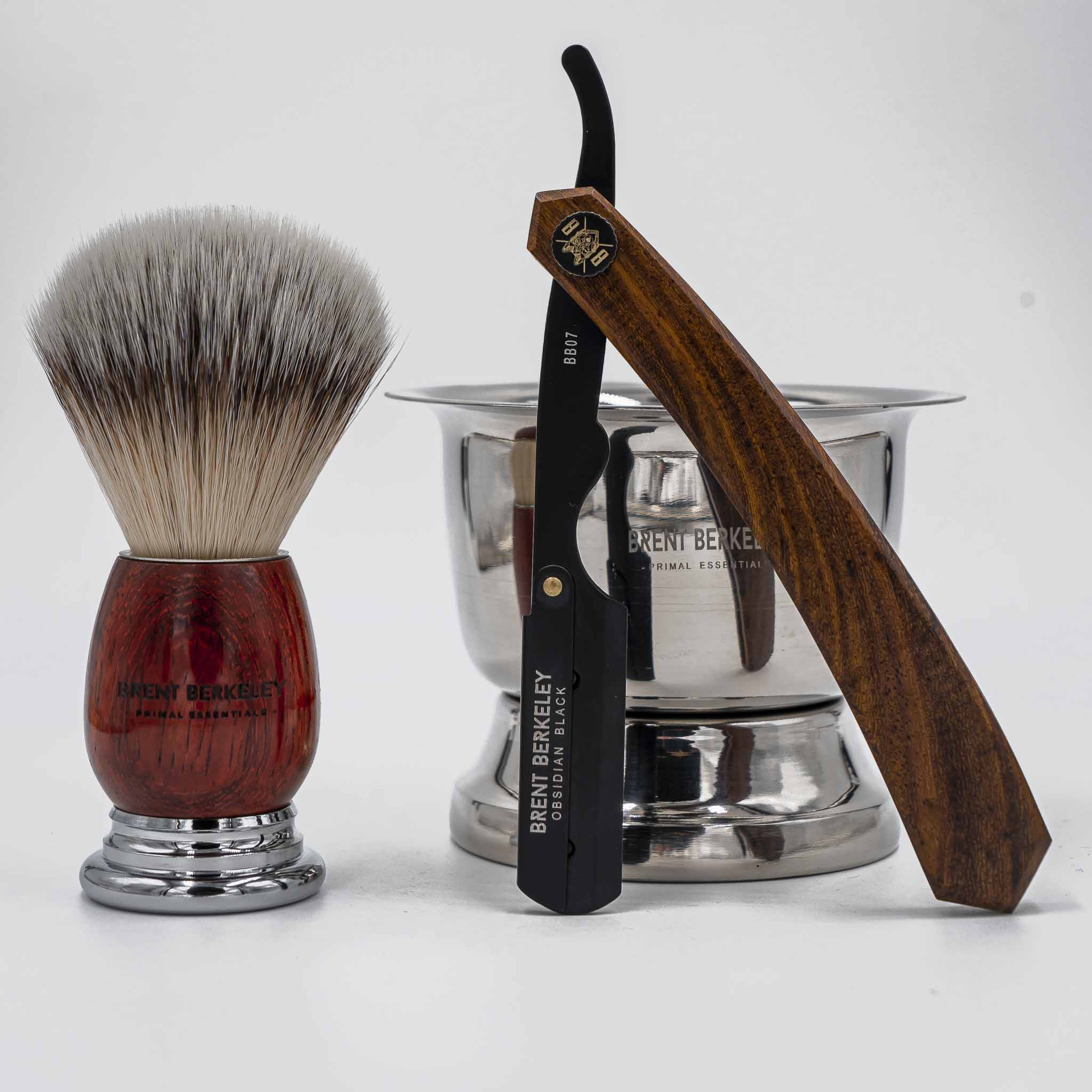 Brent's Shavette Obsidian Black Shaving Set