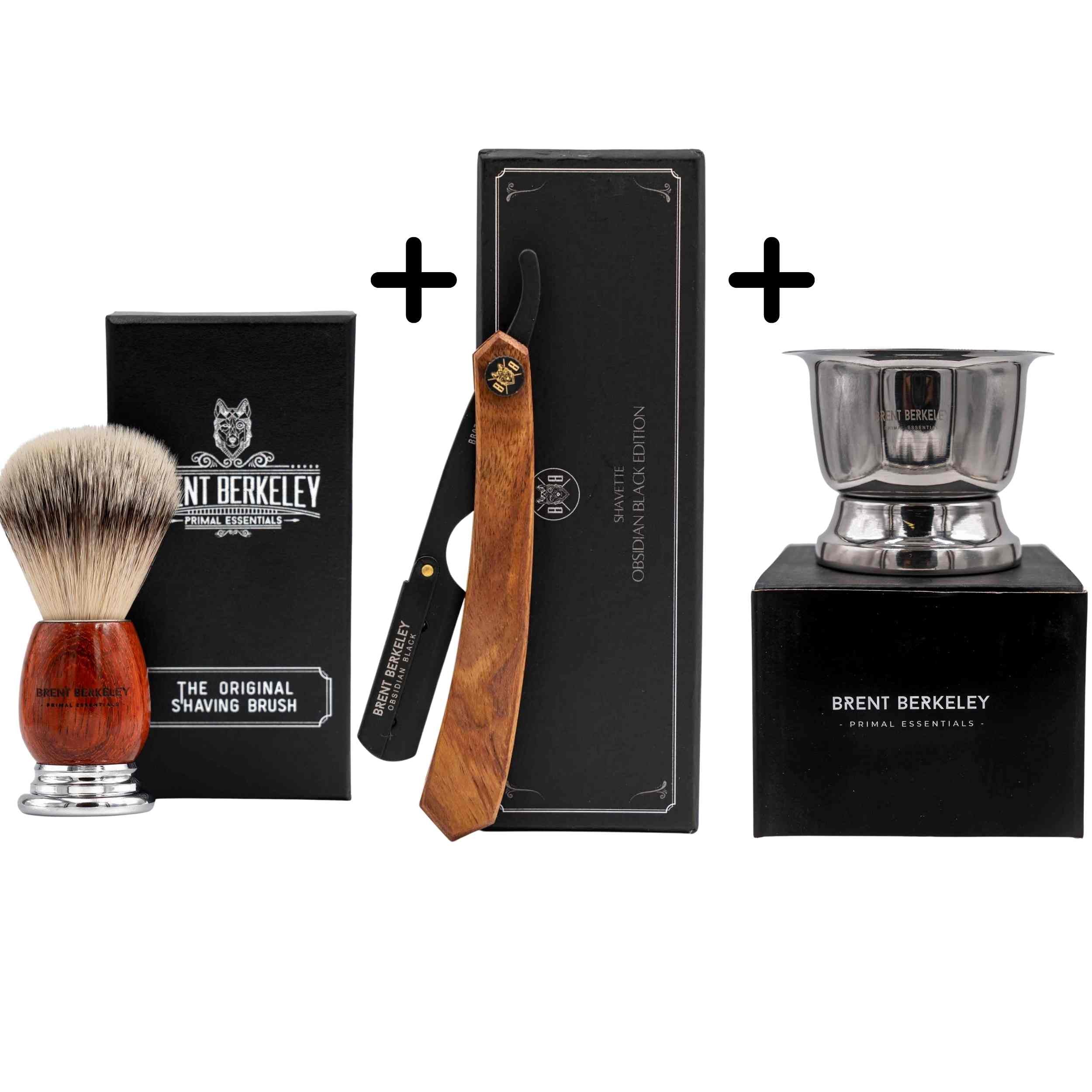 Brent's Shavette Obsidian Black Shaving Set