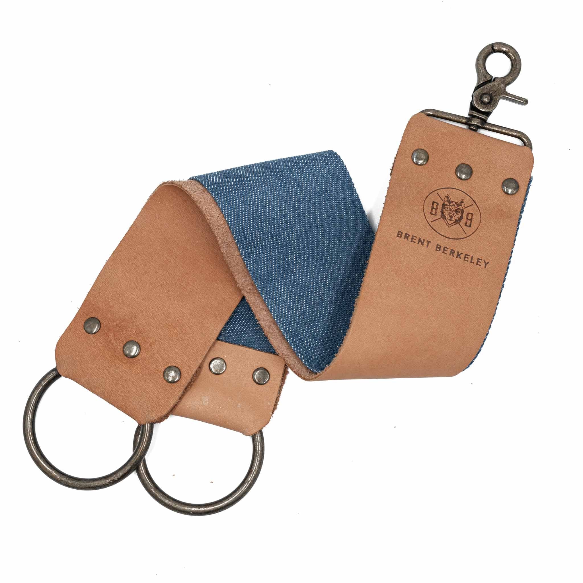 Brent Berkeley leather stropping belt - straight razor honing sharpening strop from cowhide