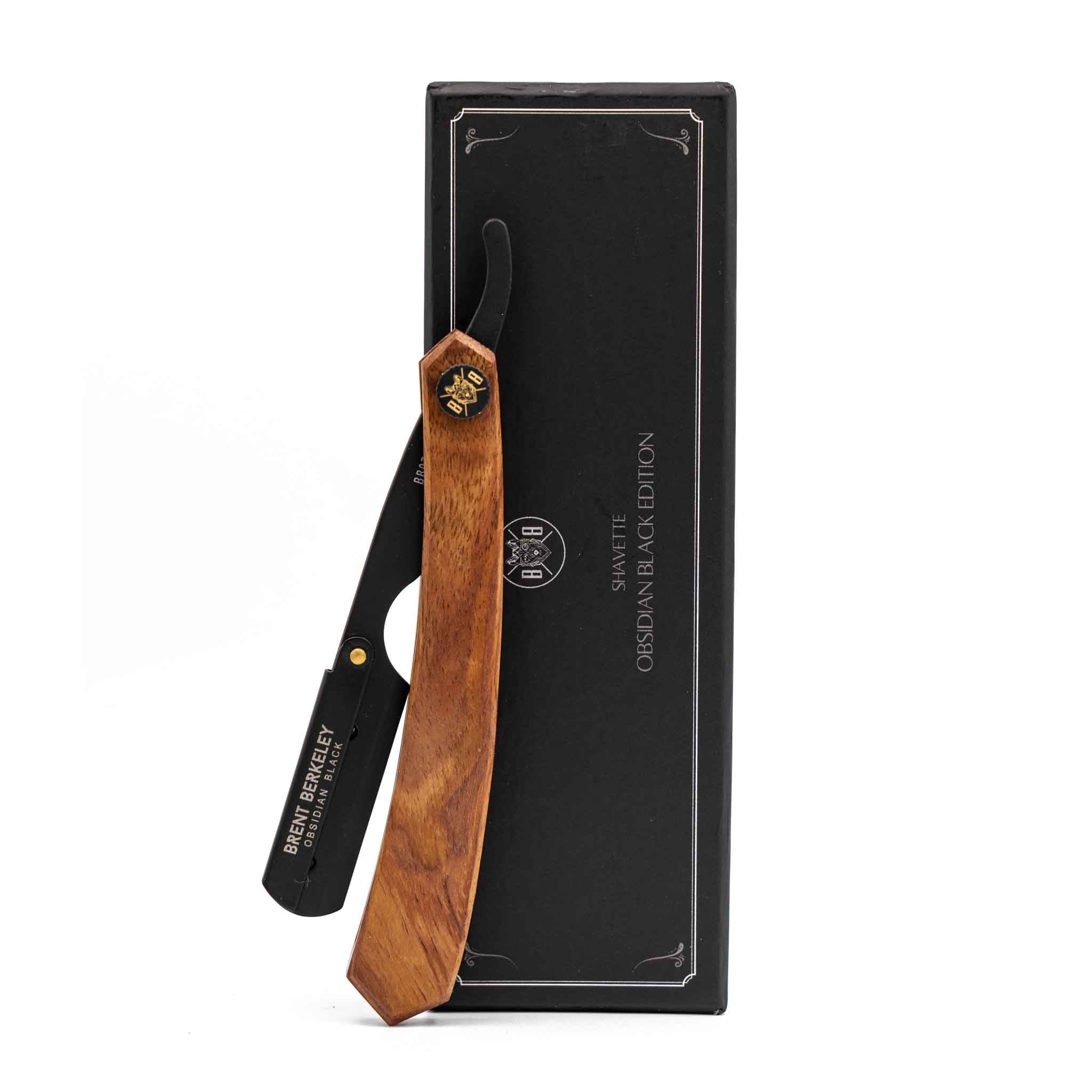 Brent Berkeley shavette obsidian black open razor
