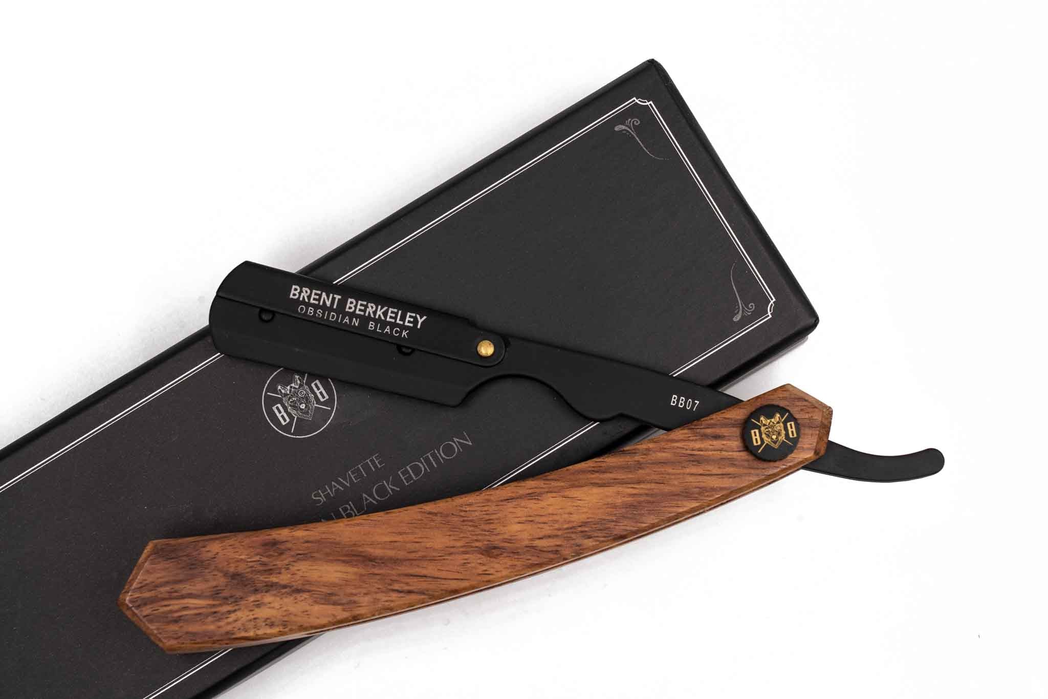 Brent Berkeley shavette obsidian black open razor
