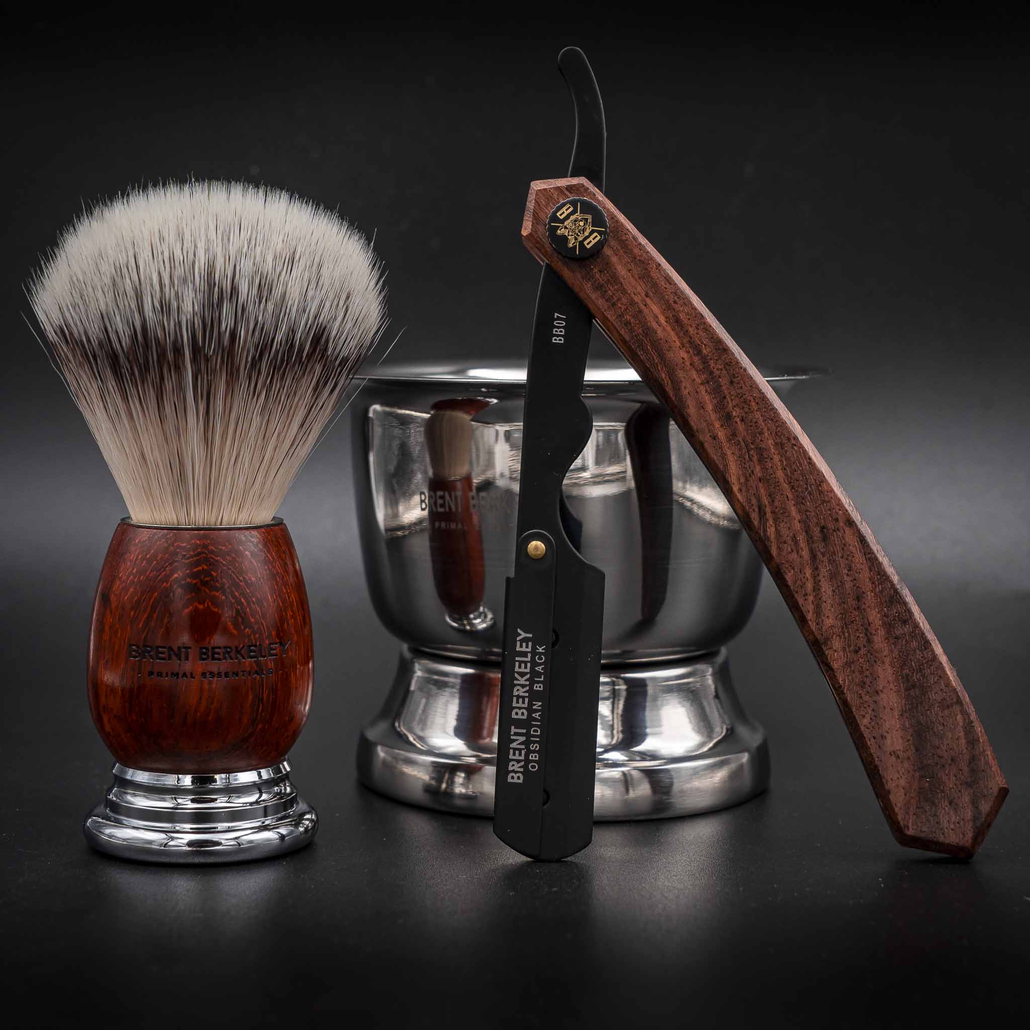 Brent's Shavette Obsidian Black Shaving Set